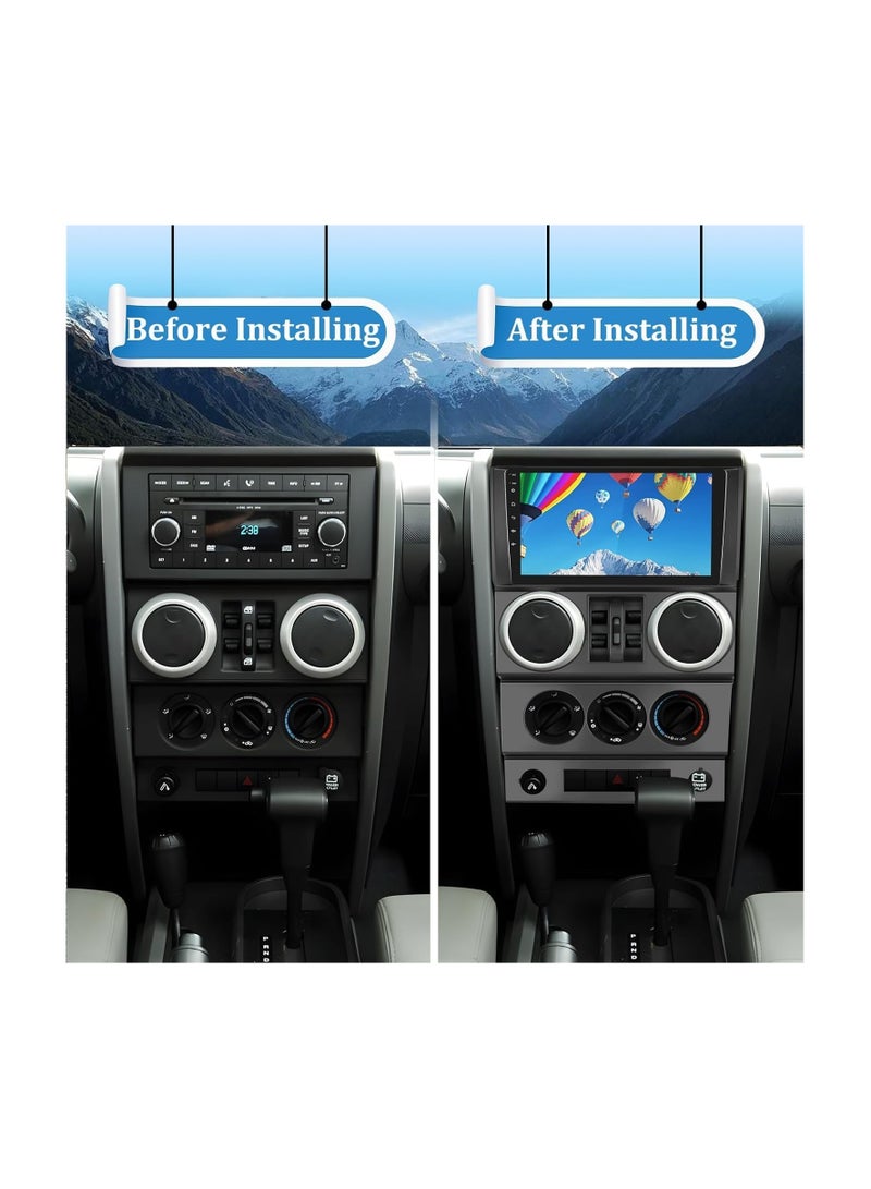 SHEZA STAR Android Car Stereo for Jeep Wrangler 2008 2009 2010 (4 Door) 2GB RAM 32GB ROM 9 Inch Support Apple Carplay, MirrorLink WiFi BT, IPS Touch Screen with AHD Camera Included - Image 4