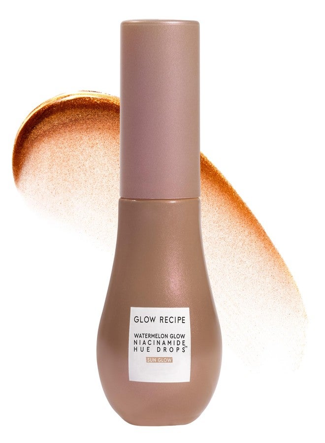 GLOW RECIPE قطرات جلاو ريسبي - سيروم وجه مصبوغ مصغر - قطرات برونزية لتفتيح وترطيب - برايمر مكياج للعناية بالبشرة وهايلايتر سائل لتخفيف المسام لبشرة متألقة ومتساوية - توهج الشمس (15 مل) - Image 1