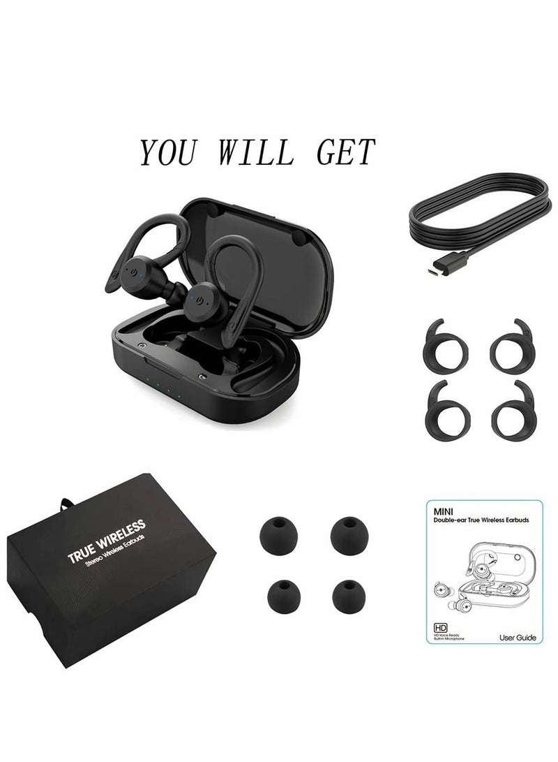 SYOSI Sport Bluetooth Headphones True Wireless Earbuds with Charging Case IPX7 Waterproof Premium HIFI Stereo Sound Earphones Built in Mic In Ear Headsets Deep Bass for Running Green - Image 2