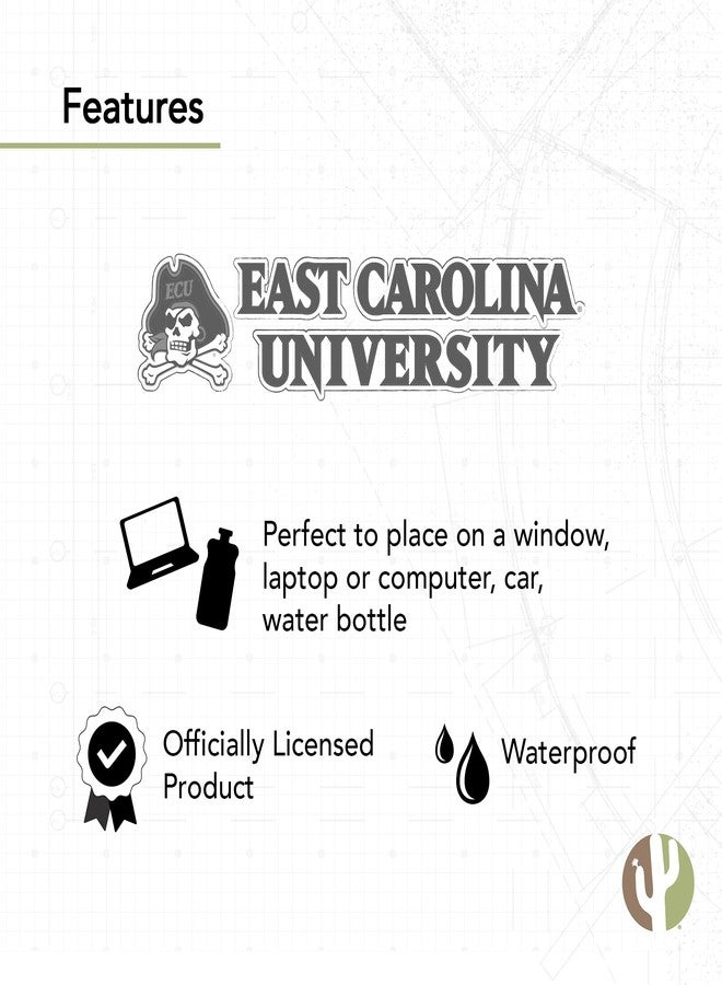 Desert Cactus East Carolina University Pirates ECU Name Logo Vinyl Decal Laptop Water Bottle Car Scrapbook (8 Inch Sticker) - Image 4