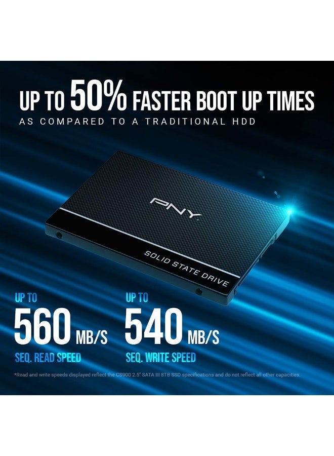 بي إن واي CS900 500GB 3D NAND 2.5" SATA III محرك أقراص الحالة الصلبة الداخلي (SSD) - (SSD7CS900-500-RB) - Image 3