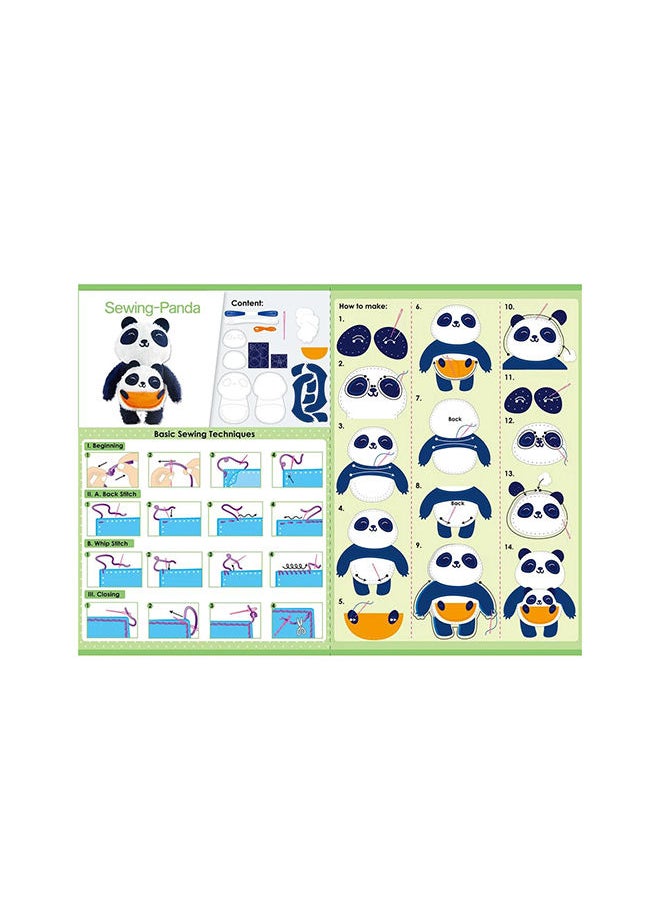 Avenir Sewing My First Doll Mom & Baby Panda Kit Create a Super Soft Panda Bear, Develop Motor Skills & Creativity Safe and Educational Trusted Art, Learning, and Entertainment for Kids 3+  - Image 5