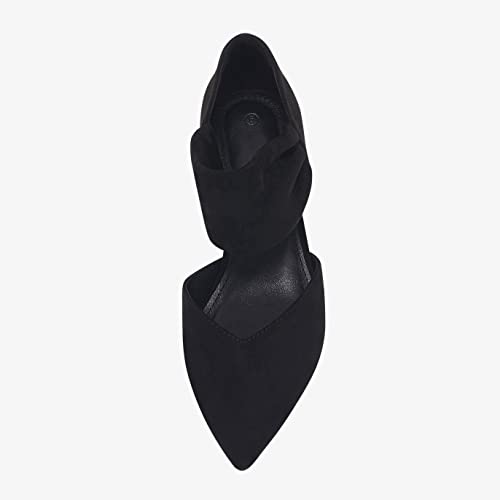 Coutgo أحذية كعب منخفض للنساء من كوتغو، مقدمة مدببة، مزودة بحزام كاحل، تصميم مقطوع، أنيقة لحفلات الزفاف، سوداء، مقاس 10 - Image 4