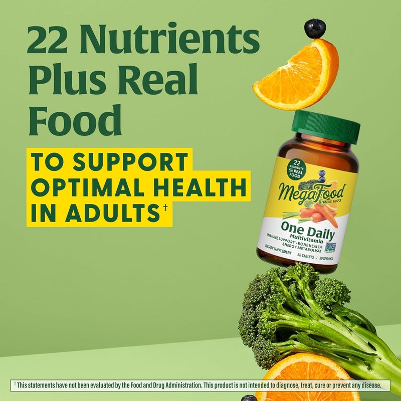 MegaFood One Daily Multivitamin  Multivitamin for Women and Men  with Real Food  Immune Support Supplement  Vitamin C  Vitamin B  Bone Health  Energy Metabolism  Vegetarian NonGMO  60 Tabs - Image 4