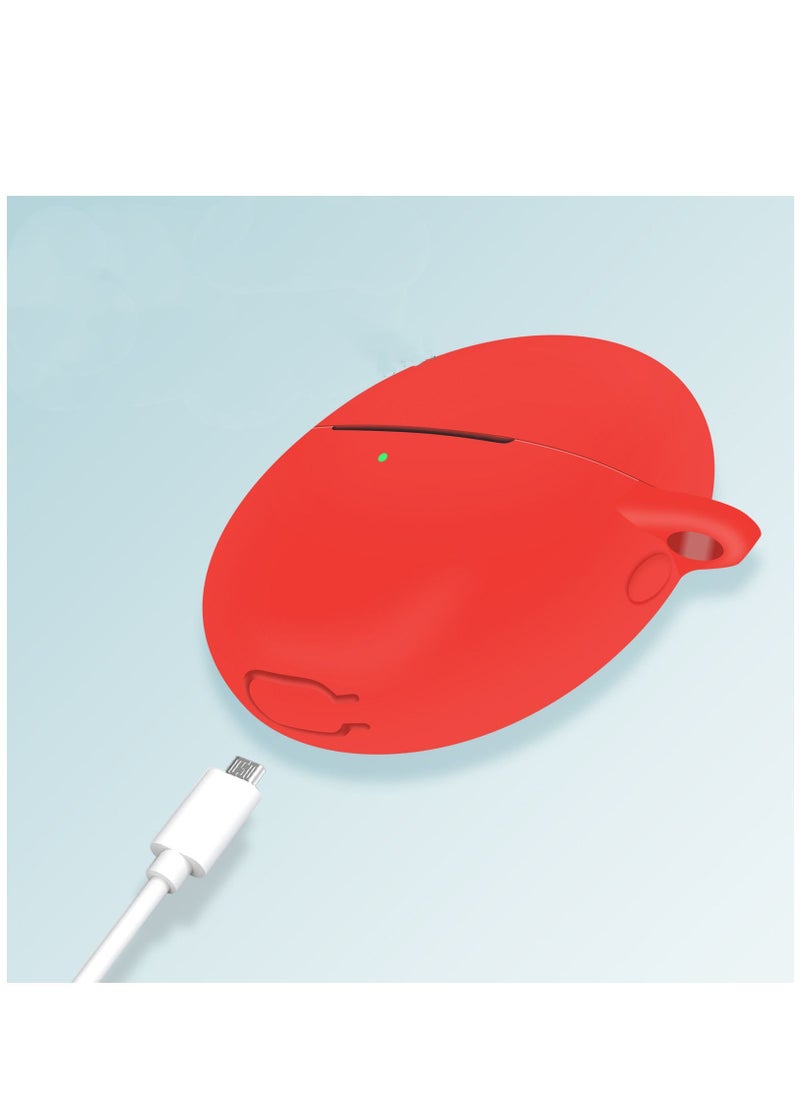 Generic - Case Compatible with Huawei FreeBuds 5 Soft Silicone Case Shock-Absorbing Protective Case with Keyring (Red) - Image 1