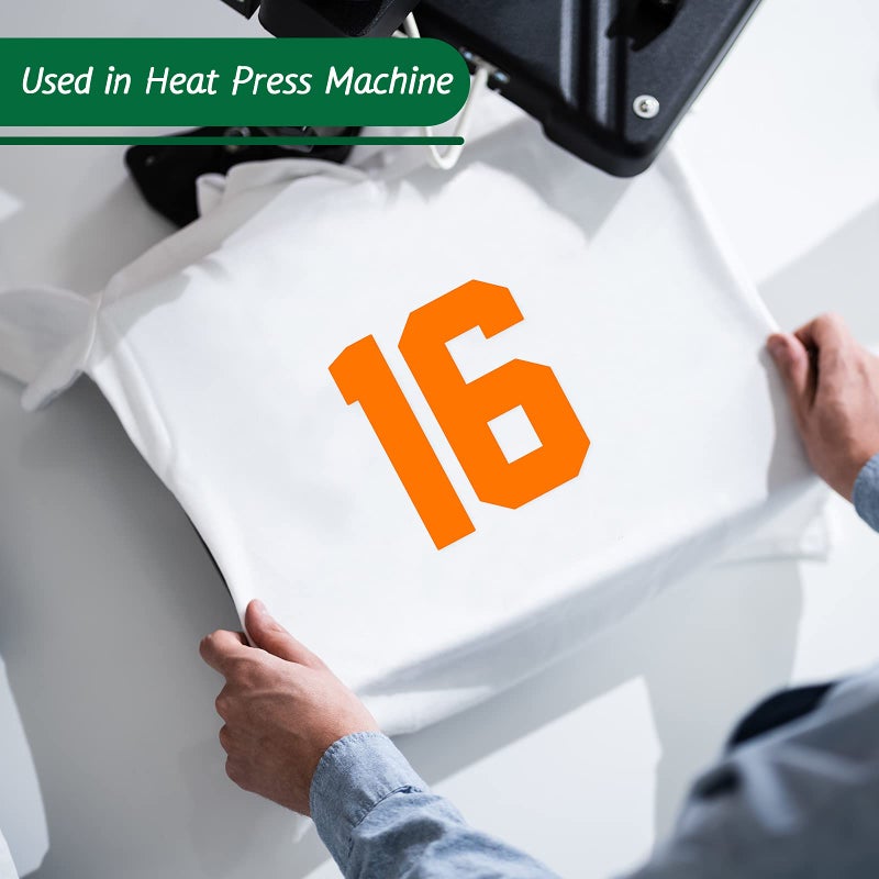 Zonon 22 Pieces Iron on Numbers T Shirt Heat Transfer 0 to 9 Jersey Numbers for Team Uniform Sports(Orange 8 Inch) - Image 5