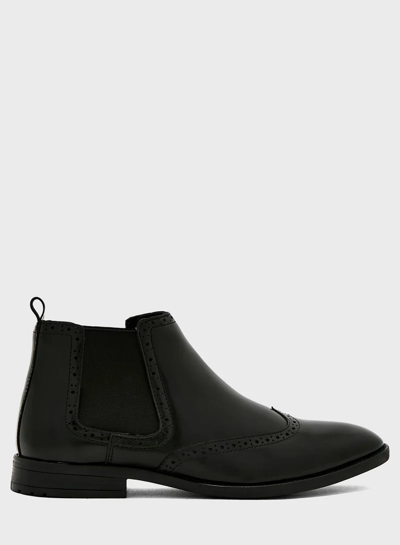 Robert Wood Formal Wing Cap Chelsea Boots