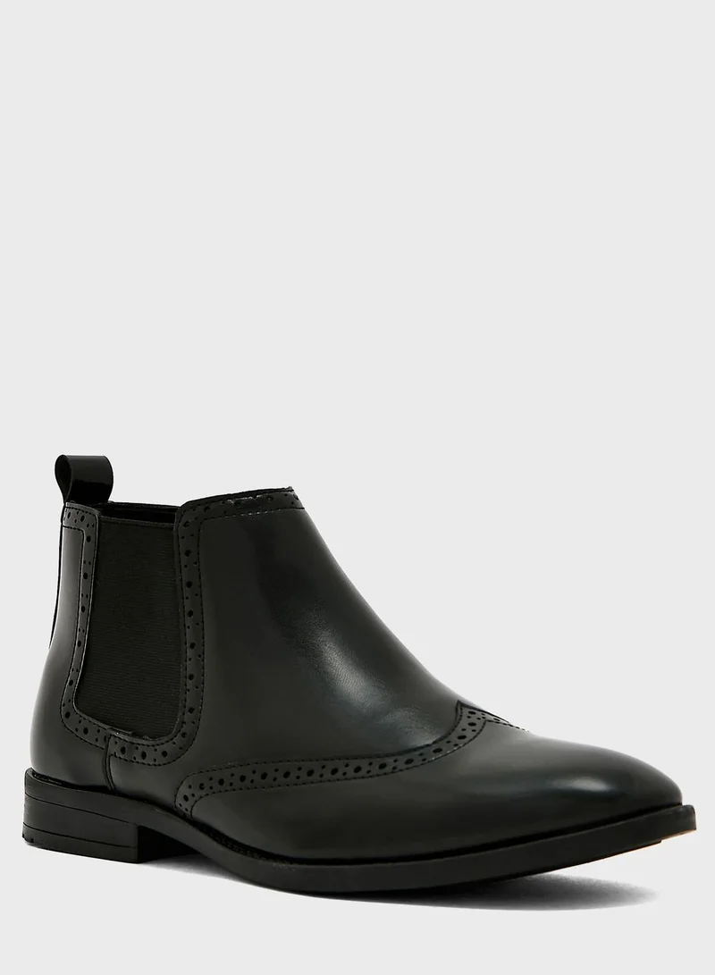 Robert Wood Formal Wing Cap Chelsea Boots