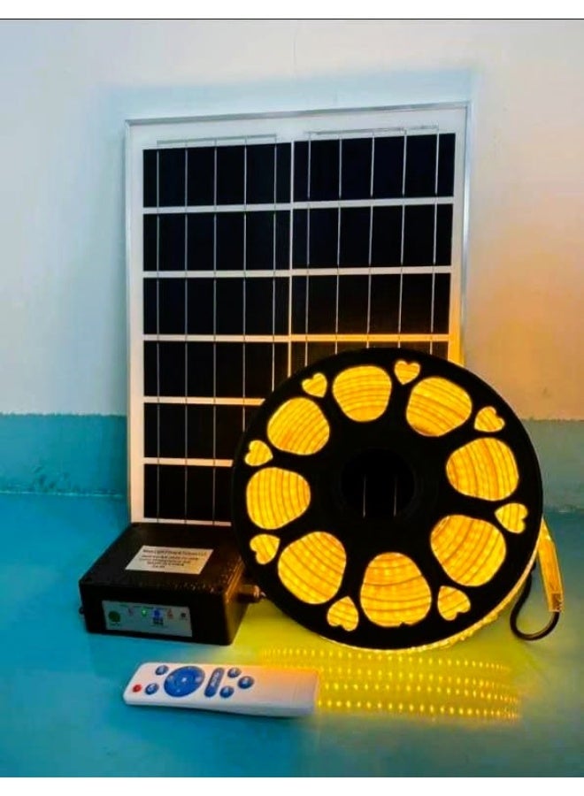 شريط ضوء LED شمسي خارجي، 20 م، 960 LED شريط خارجي، مقاوم للماء IP68 مع جهاز تحكم عن بعد، قابل للتعتيم، 8 أوضاع، شريط LED مرن للحديقة، الشرفة، البلكونة، الجازبو، تزيين المظلة، أبيض دافئ - Image 1
