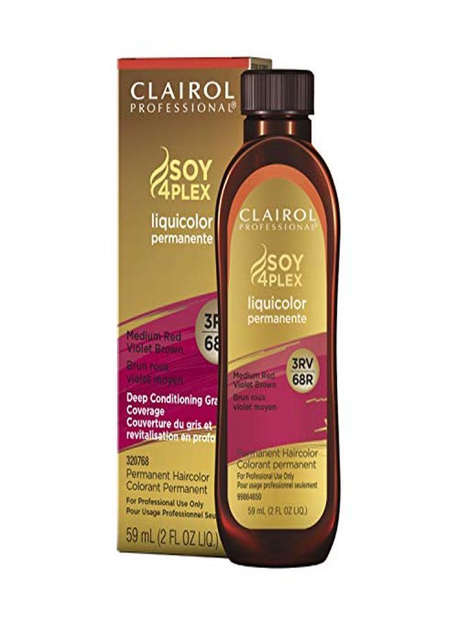 CLAIROL PROFESSIONAL صبغة ليكويكولور دائمة للشعر الداكن، 3Rv بني أحمر بنفسجي متوسط، 2 أونصة.  - Image 1