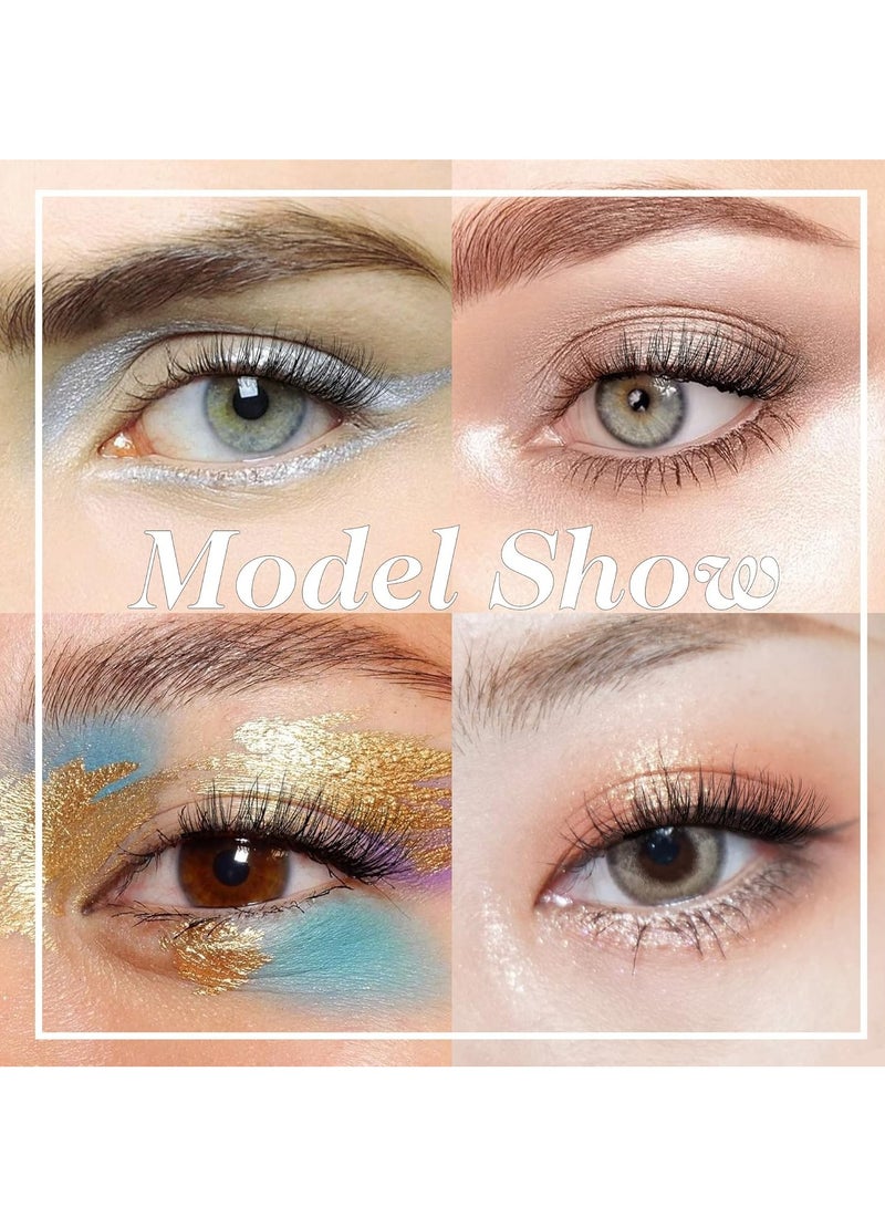 أم جي زي 5 أزواج من الرموش الصناعية، رموش صناعية متقاطعة متعددة الطبقات، رموش نصفية ناعمة على شكل عين القطة بمظهر طبيعي، رموش صناعية ناعمة من فرو المنك - Image 4