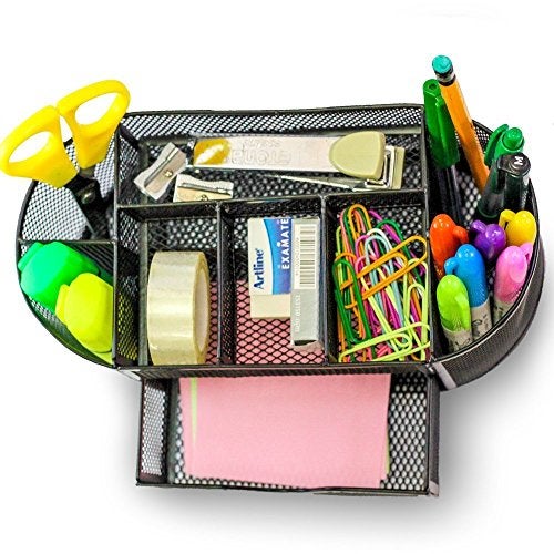 MeRaYo Metal Mesh Office Desk Organizer Stationery Pen Stand (Black Color) - Image 2