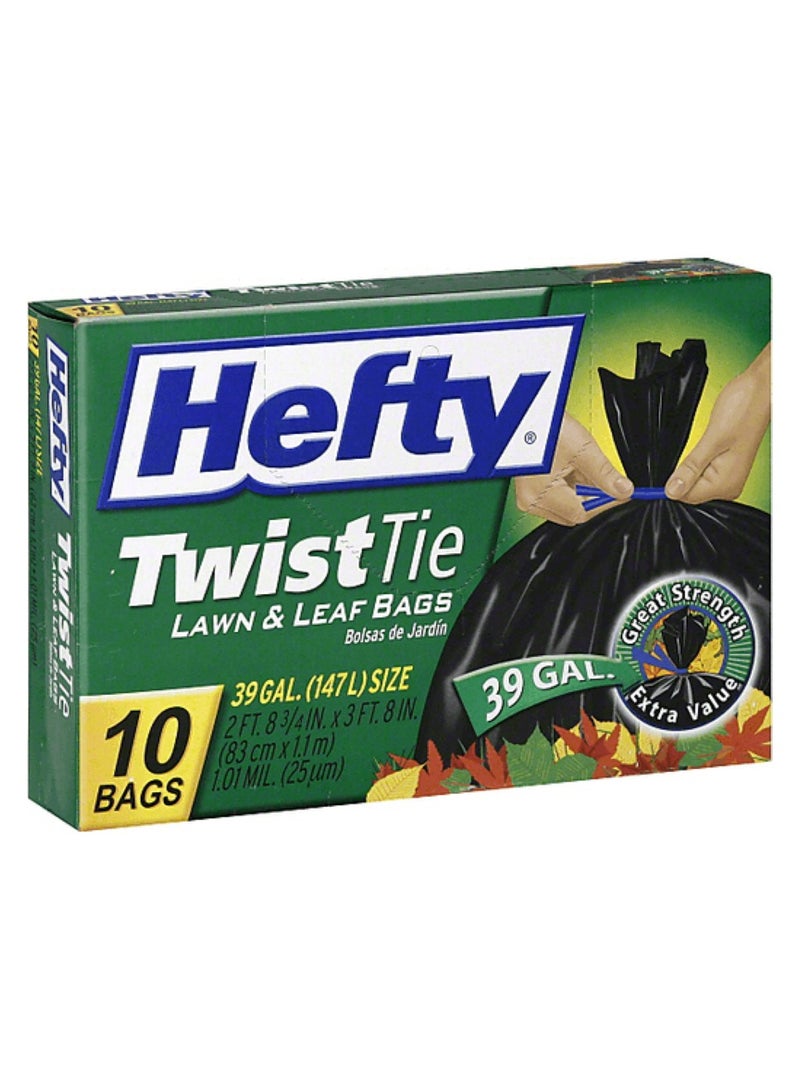 أكياس قمامة العشب وأوراق الشجر، 39 جالون، 10 قطع