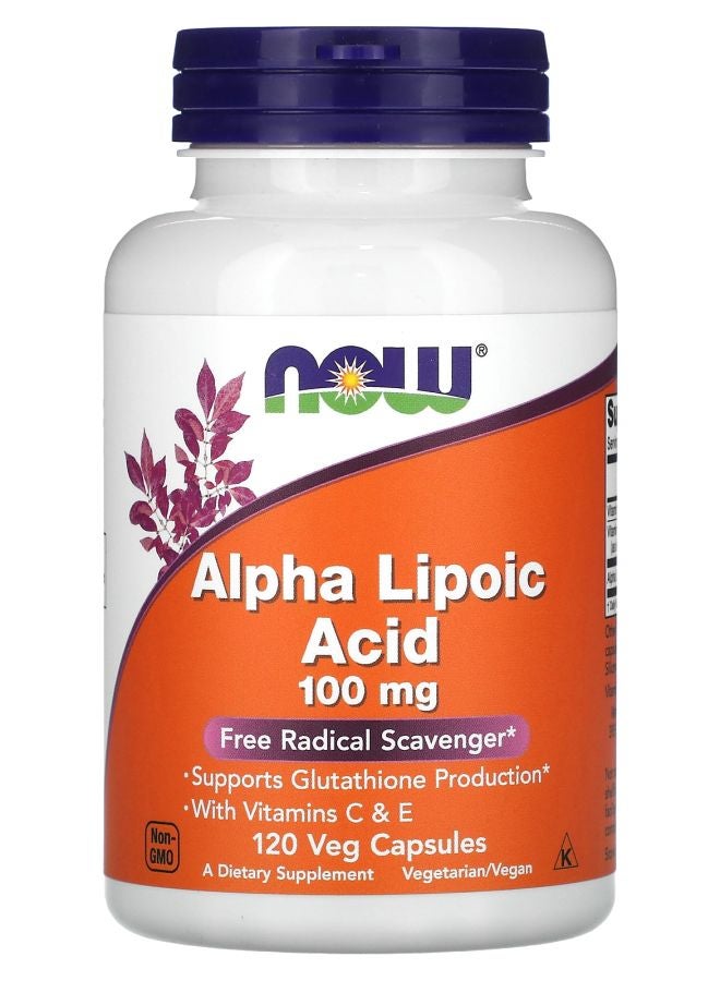 now Alpha Lipoic Acid 100 mg 120 Veg Capsules