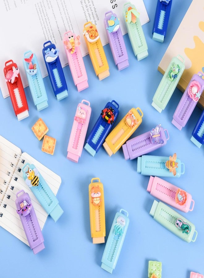 LiYiQ 24 Pcs Cute Animals Retractable Eraser for Pencils Cute Supplies Kawaii Erasers Fun Cartoon Erasers Classroom Supplies Party Favors Gift - Image 5