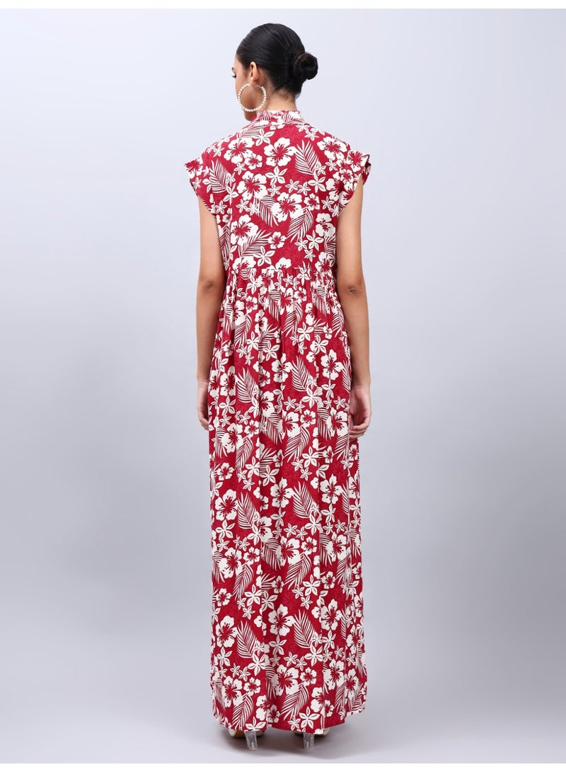 الايا جلابية قطنية مطبوعة بأكمام كاب للسيدات - Image 2