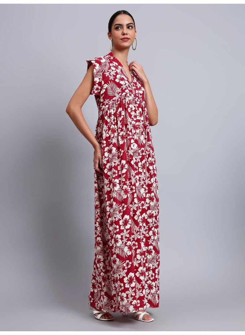 الايا جلابية قطنية مطبوعة بأكمام كاب للسيدات - Image 4