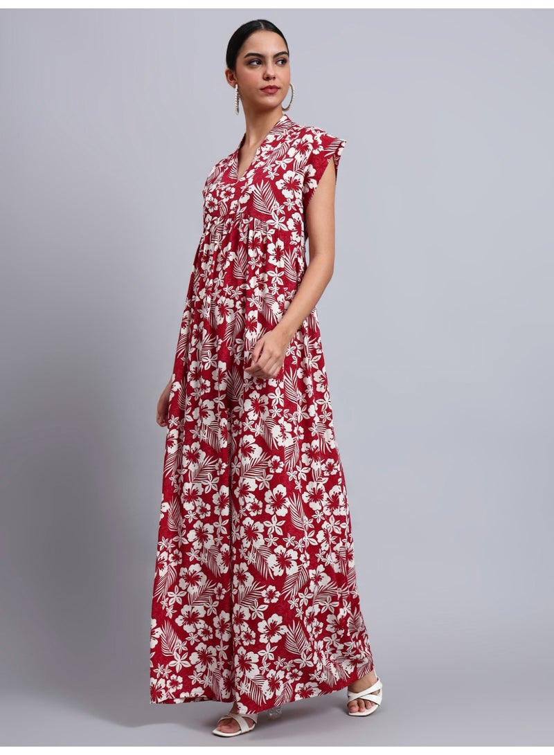 الايا جلابية قطنية مطبوعة بأكمام كاب للسيدات - Image 5