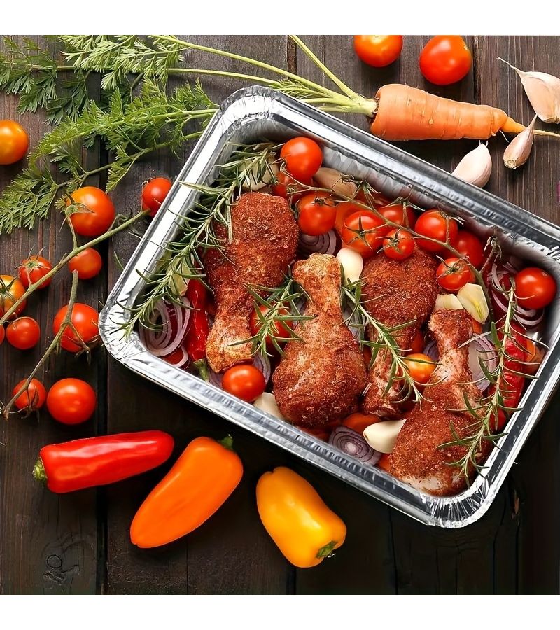 25 Pcs Heavy Duty Aluminum Foil Pans With Lids 9 By 13 Inches 76 Ounce For Baking Roasting Cooking - Image 2