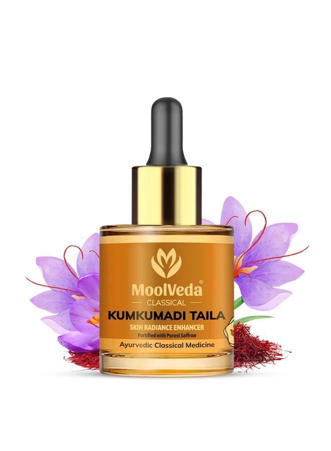 Moolveda Kumkumadi Tailam for face oil, kumkumadi oil serum, kumkumadi tailam acne & dark spots, kumkumadi face oil for glowing skin, 20ml - Image 1