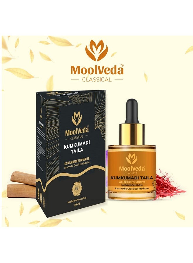 Moolveda Kumkumadi Tailam for face oil, kumkumadi oil serum, kumkumadi tailam acne & dark spots, kumkumadi face oil for glowing skin, 20ml - Image 2