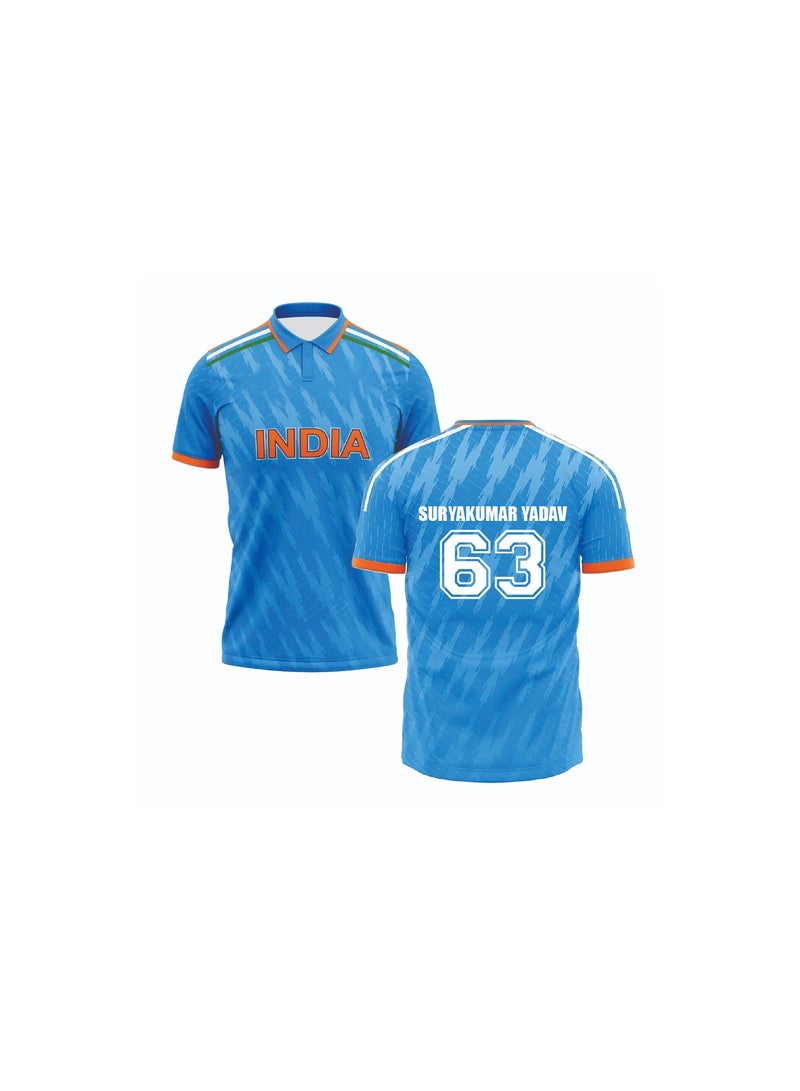 India Unisex Sports Blue Jersey - Perfect for Indian Cricket Fans and Cricket Lovers - Comfortable and Stylish India Jersey for Adults and Kids - Ideal for Matches, Practice  - Image 1