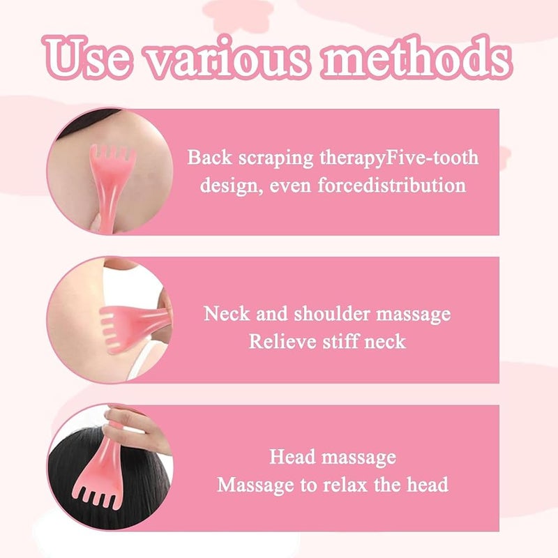 BIGTHREE Gua Sha Tool, Full Body Tools with Facial Scraping Board and Head Massage Board for Cellulite, Toning & Pain Relief, for Leg, Neck, Back, Face Use, Perfect for Home Spa & Holiday Gifts - Image 4