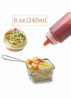 Y&D 4Pcs Squeeze Squirt Condiment Bottles with Cap Lids and Discrete Measurements for Sauce Ketchup Bbq Dressing Paint Workshop Pancake Art Dispenser, Perfect Condiments, Oil, Liquids - 240ml  - Image 4