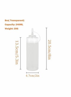 Y&D 4Pcs Squeeze Squirt Condiment Bottles with Cap Lids and Discrete Measurements for Sauce Ketchup Bbq Dressing Paint Workshop Pancake Art Dispenser, Perfect Condiments, Oil, Liquids - 240ml  - Image 2