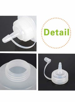 Y&D 4Pcs Squeeze Squirt Condiment Bottles with Cap Lids and Discrete Measurements for Sauce Ketchup Bbq Dressing Paint Workshop Pancake Art Dispenser, Perfect Condiments, Oil, Liquids - 240ml  - Image 3