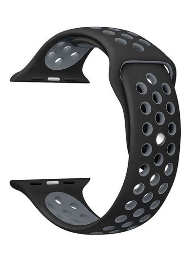 Replacement Strap For Apple Watch Series 5/6/7 42/44/45mm Black/Grey - Image 1