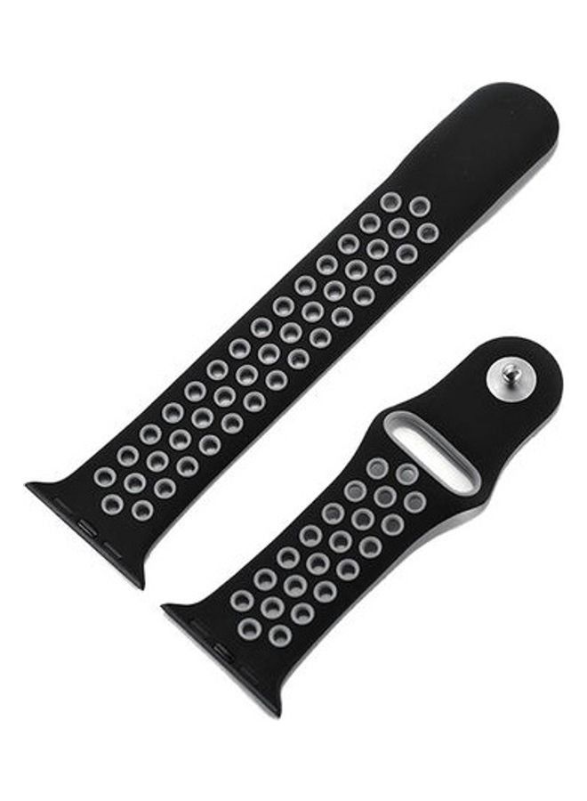 Replacement Strap For Apple Watch Series 5/6/7 42/44/45mm Black/Grey - Image 3
