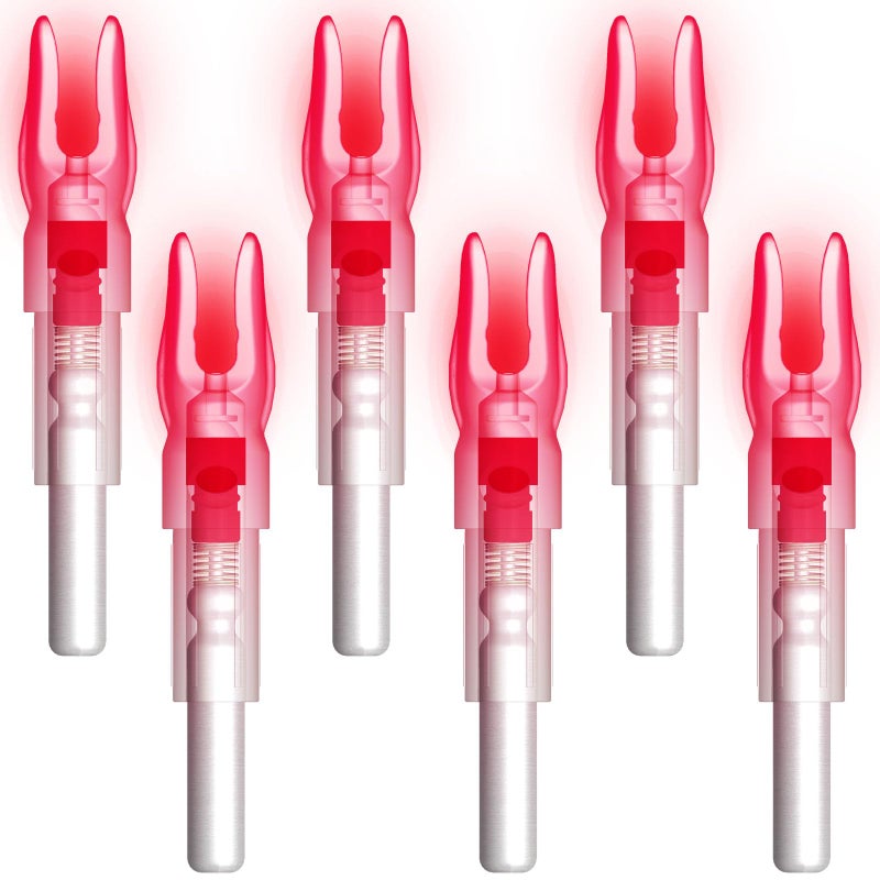 Linpeng 6PCS S Led Lighted Nocks for Arrows with .244"/6.2mm Inside Diameter,Screwdriver Included (Red) - Image 5