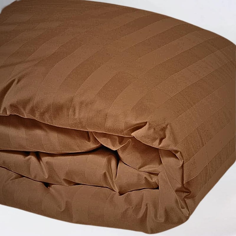 BEDDING ZONE Multi-Colored Luxury Stripe Duvet Cover - Brown - Image 1