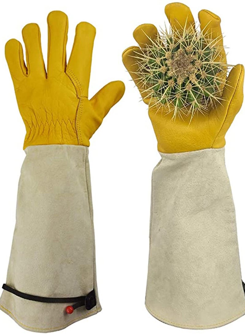 SYOSI Cactus Gloves Thorn Proof Gardening for Rose Pruning Cacti Handling Leather Garden Work For Women Men Yard Gardener Gifts - Image 1