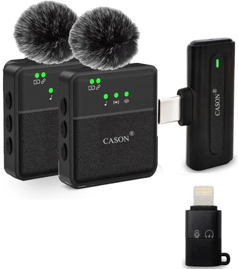 CASON SX8 Wireless Mic for You Tube & Content Creators with Ultra Noise-Cancelling Feature and 20m Long Range Microphone for Vlogging with iPhone/Android Devices(1mic) - Image 1