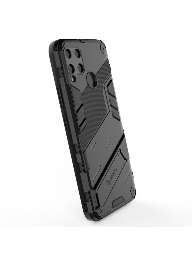 اس-توب جراب لهاتف OPPO Realme C15 Punk Armor 2 في 1 PC + جراب TPU مقاوم للصدمات مع حامل غير مرئي - Image 5