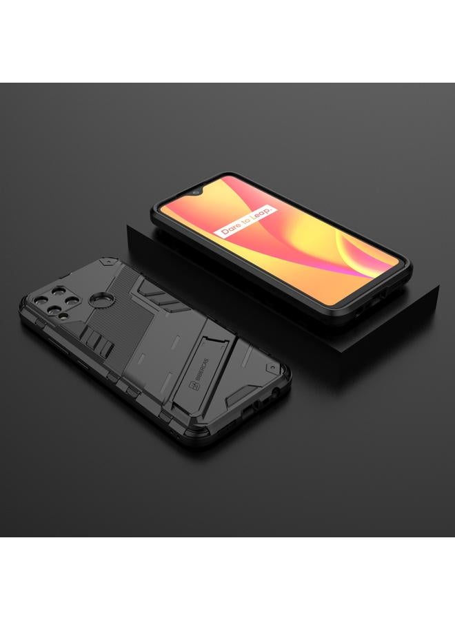 اس-توب جراب لهاتف OPPO Realme C15 Punk Armor 2 في 1 PC + جراب TPU مقاوم للصدمات مع حامل غير مرئي - Image 2