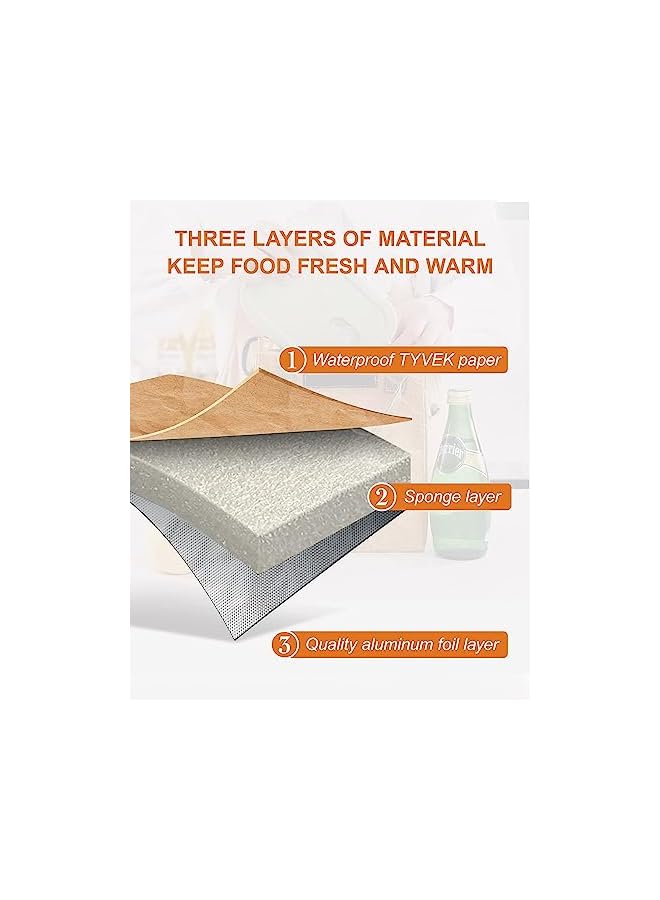 Zaboon حقيبة غداء نسائية قابلة لإعادة الاستخدام حقيبة غداء خفيفة الوزن من تايفك صندوق غداء معزول حقيبة غداء للتنقل للعمل في المكتب النزهات السفر خفيفة الوزن ومقاومة للماء سهلة التنظيف حقيبة غداء بيج - Image 3