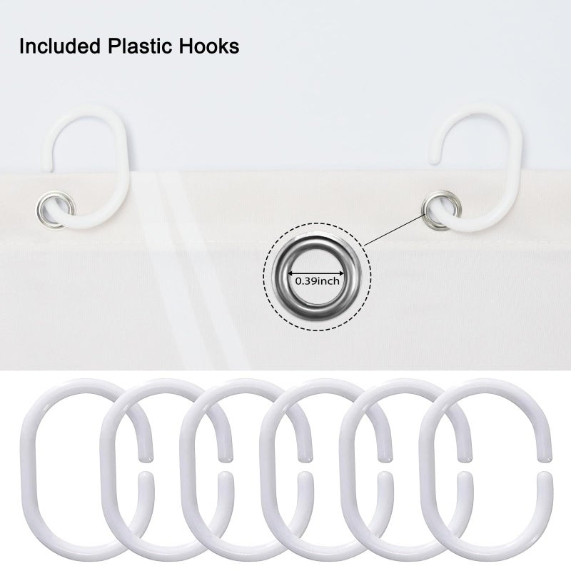 Punkray Burnt-Orange Striped Fabric Shower Curtain for Bathroom with 12 Hooks  Shower Curtains for Bathroom  Waterproof Bath Accessories Hotel Style - Machine Washable 72 X 72 - Image 4