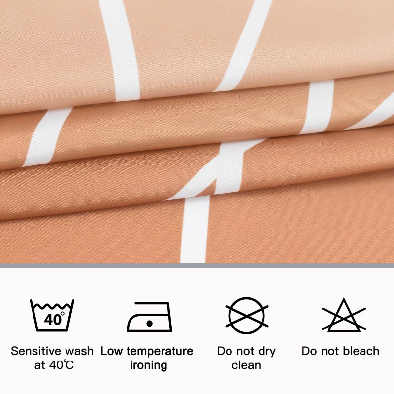 Punkray Burnt-Orange Striped Fabric Shower Curtain for Bathroom with 12 Hooks  Shower Curtains for Bathroom  Waterproof Bath Accessories Hotel Style - Machine Washable 72 X 72 - Image 5