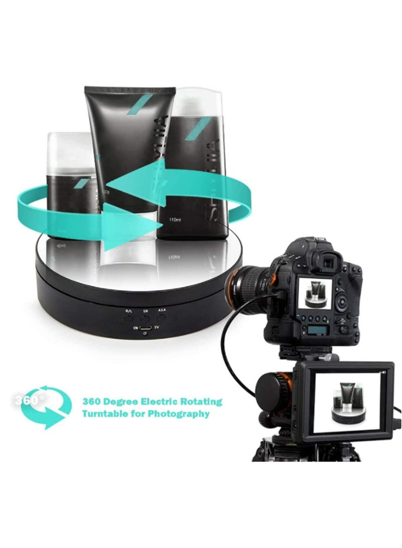 1PCS 360 rotation Rotating Display Stand Anti-Seepage Design, 3-Speed Adjustable, Quiet & Smooth Turntable for Product Showcase, Photography, and Video Shooting - Image 3