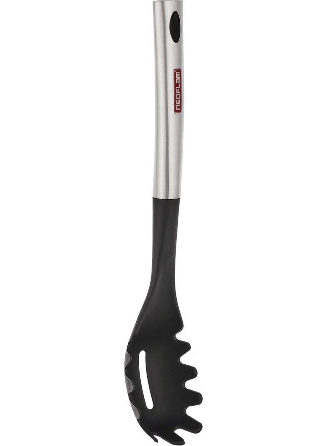 نيو فلام Neoflam Nylon Pasta Ladle With Stainless Steel Handle Balck, Kitchen Tools (33.5X6Cm) multicolour - Image 1
