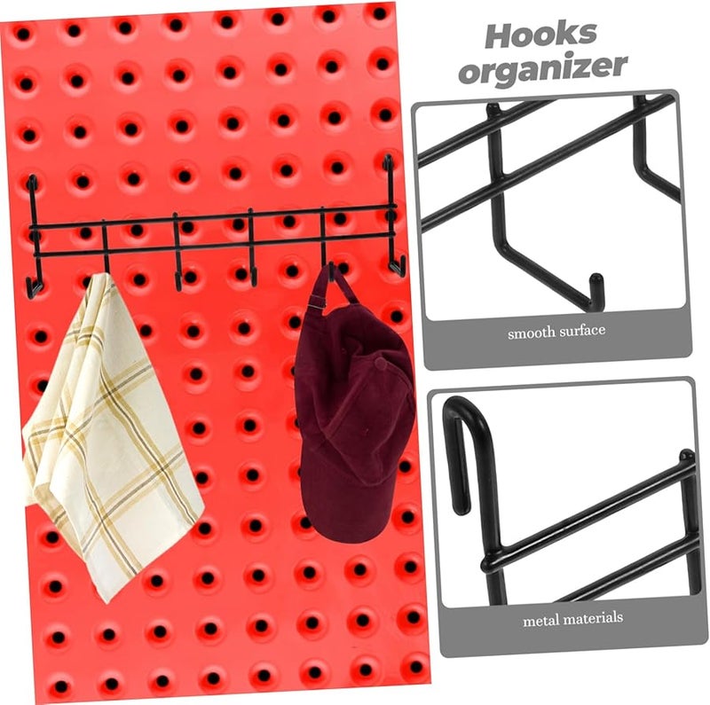 Heavy Duty Metal Wall Mount Hook Rack Garage Organizer Black Storage Stand - Image 4