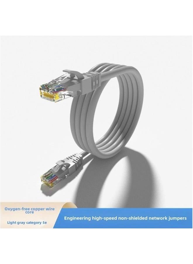 Household Engineering FS/UTP Super Category 5 Or 6 Unshielded Jumper Network Connection Line Oxygen-Free Copper Cable Gigabit Computer-Color:Ultra-class Non-shielding (light Gray) Oxygen-free Copper  - Image 1