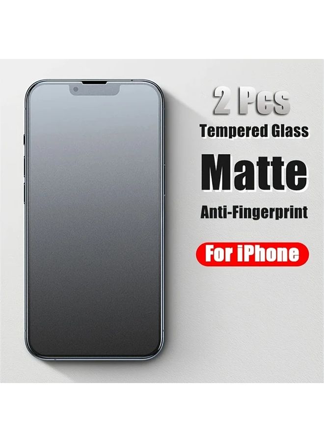 2Pcs Frosted Tempered Glass Screen Protector For iPhone 13 Pro Anti Fingerprint Anti Glare - Image 4