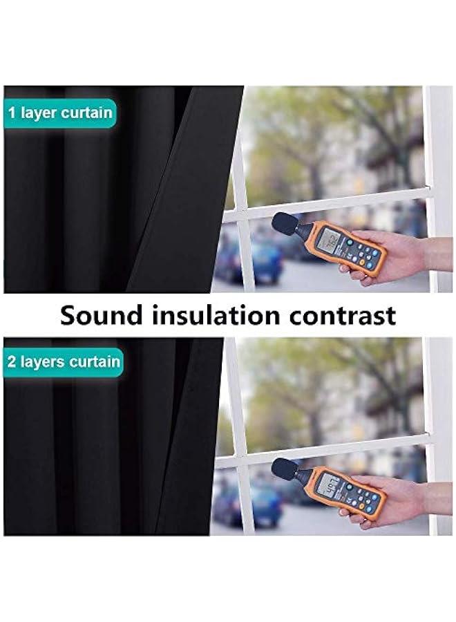 Arabest Extra Wide Patio Door Curtain, Super Heavy-Duty Thermal Sliding Glass Door Lined Drape, Privacy Assured 100% Blackout Window Treatment(Black, 1 Panel, 100 inches W x 84 inches L)  - Image 4