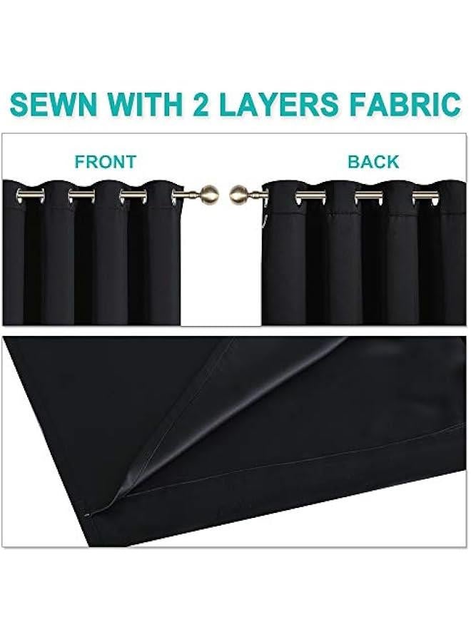 Arabest Extra Wide Patio Door Curtain, Super Heavy-Duty Thermal Sliding Glass Door Lined Drape, Privacy Assured 100% Blackout Window Treatment(Black, 1 Panel, 100 inches W x 84 inches L)  - Image 5