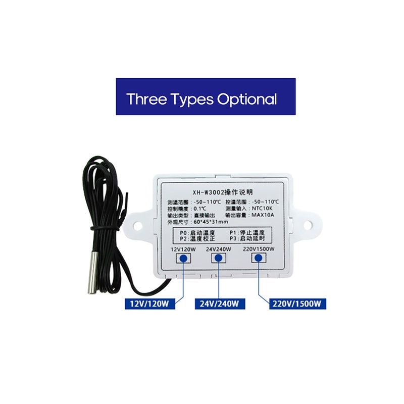 XH-W3002 Intelligent Led Digital Microcomputer Temperature Controller Mini Thermostat Switch with Water-resistant Sensor Probe - Image 4