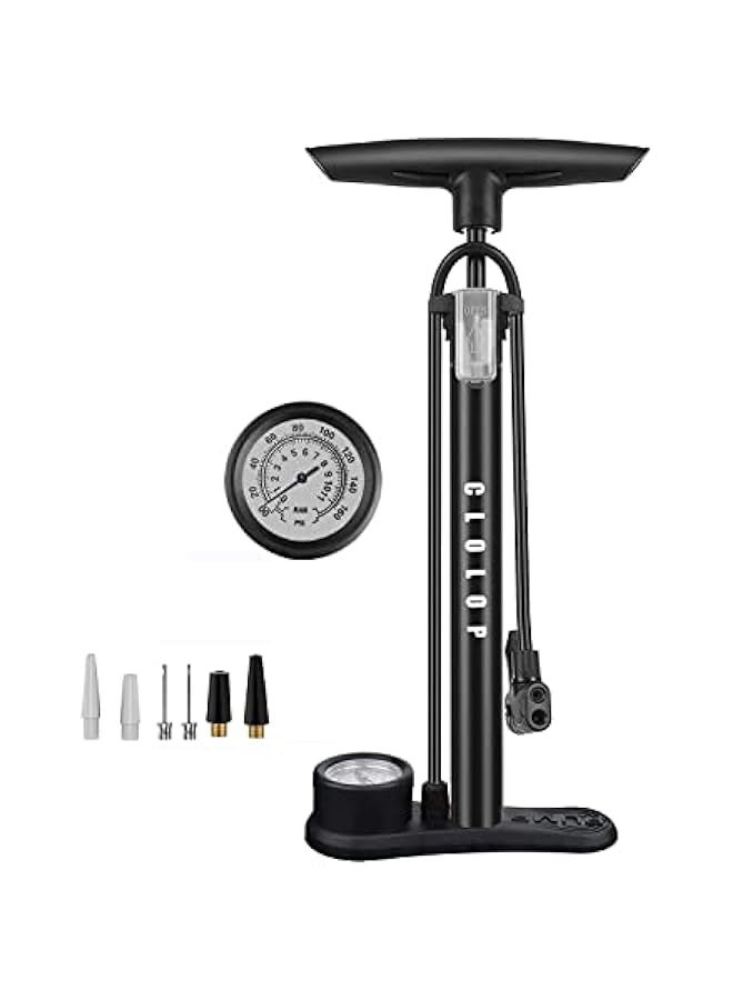 Topleo Bike Pump Bicycle Floor Pump Stand Pump Ball Pump With Presta & Schrader Valves For Bike Tyre Sports Ball Balloons Swimming Rings, etc. - Image 1